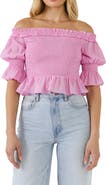 Endless Rose Off the Shoulder Smocked Top
