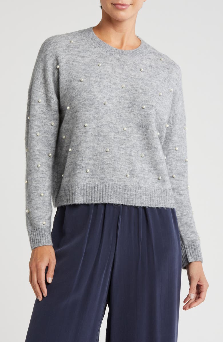 Splendid Imitation Pearl Sweater, Main, color, 