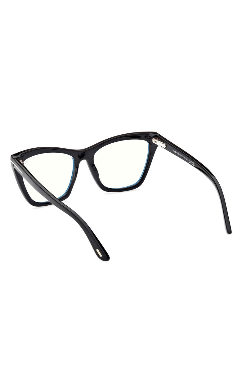 TOM FORD 54mm Cat Eye Blue Light Blocking Optical Glasses, Alternate, color,