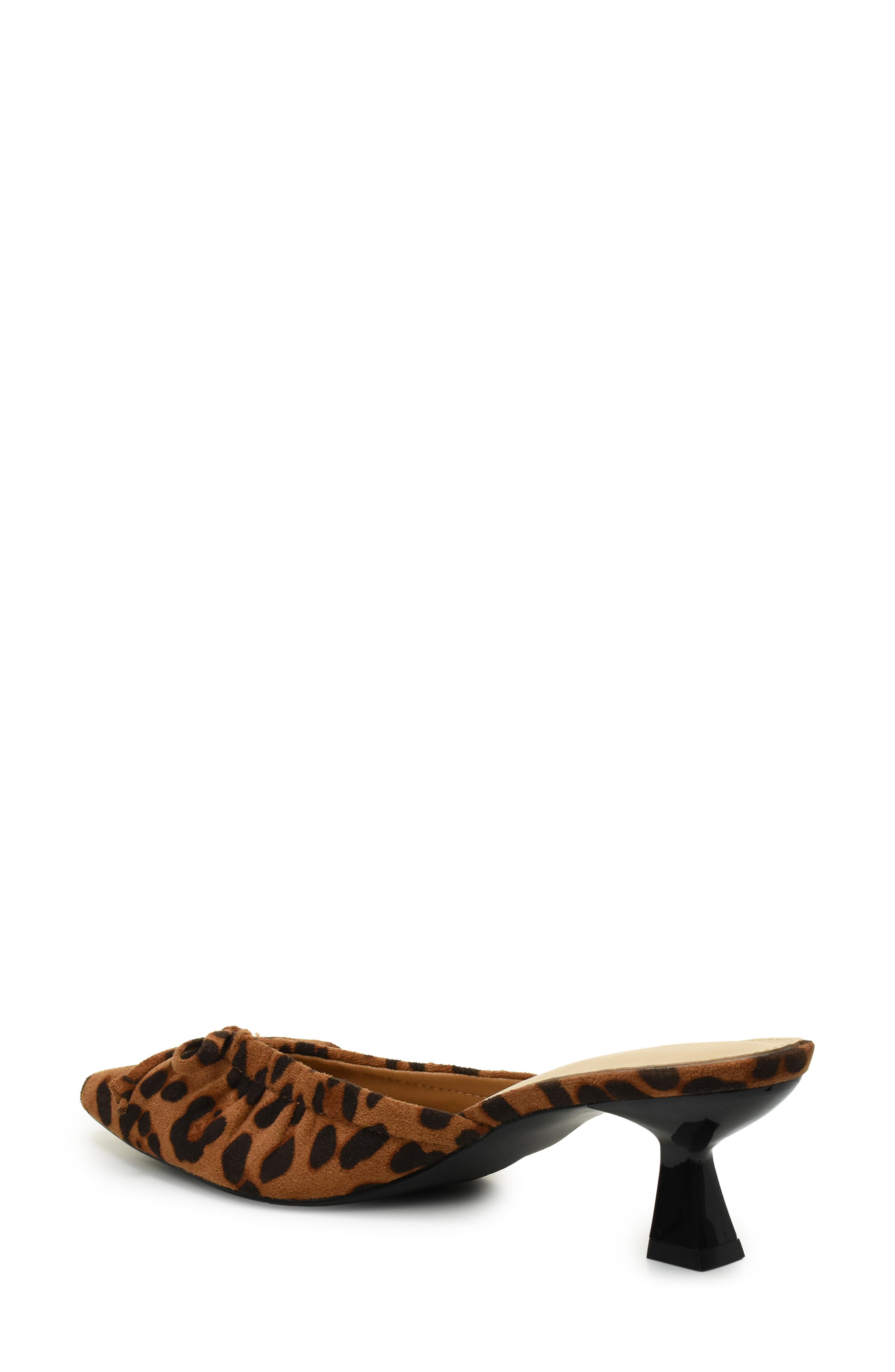 Bow Kitten Heel Mule, Alternate, color, LEOPARD SUEDE