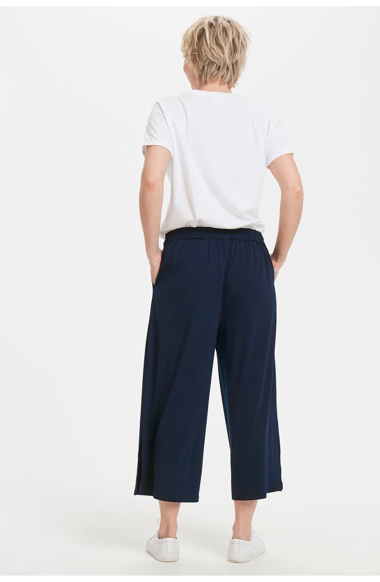 Kaffe Malli Casual Cropped High Waist Trousers, Alternate, color, Midnight Marine
