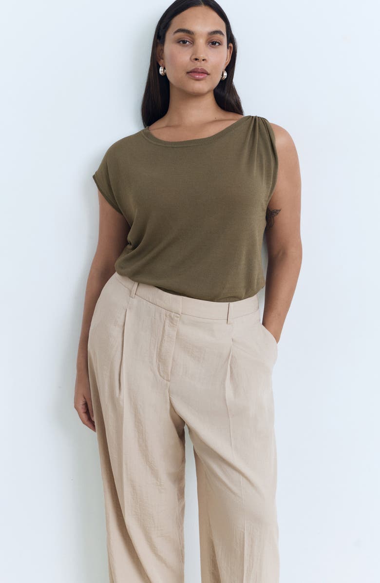 MANGO Carla Wide Leg Pants, Alternate, color, Light/ Pastel Grey