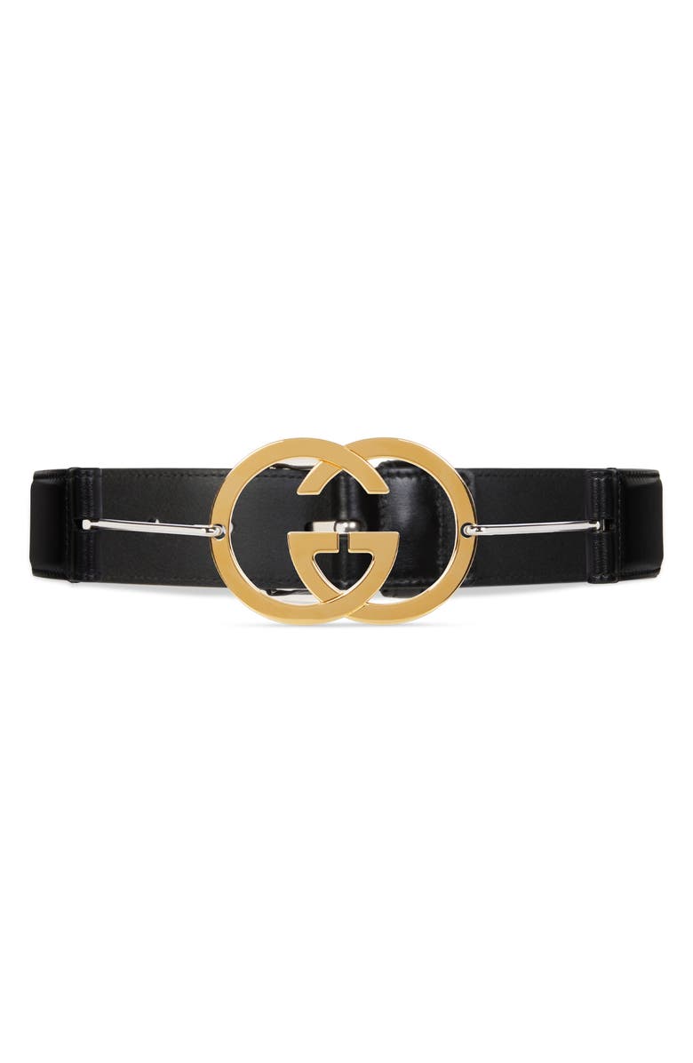 Gucci Interlocking-G Leather Belt, Main, color,