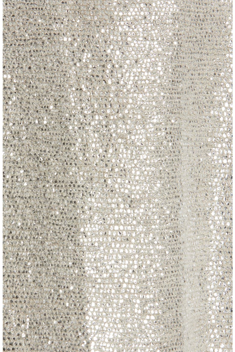 Pleat Back Quilted Down Sparkle Knit Jacket, Alternate, color, SILVER
