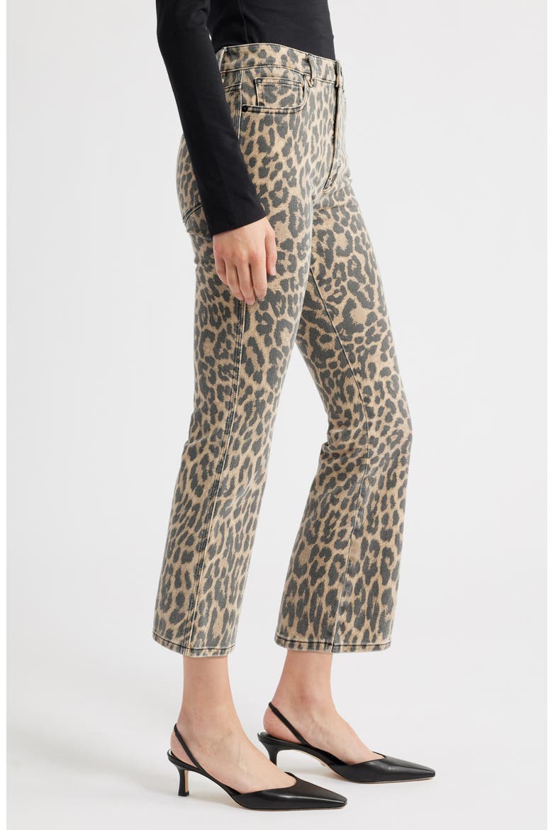Good Standard Leopard Print Kick Flare Jeans, Alternate, color, LUCKY LEOPARD001