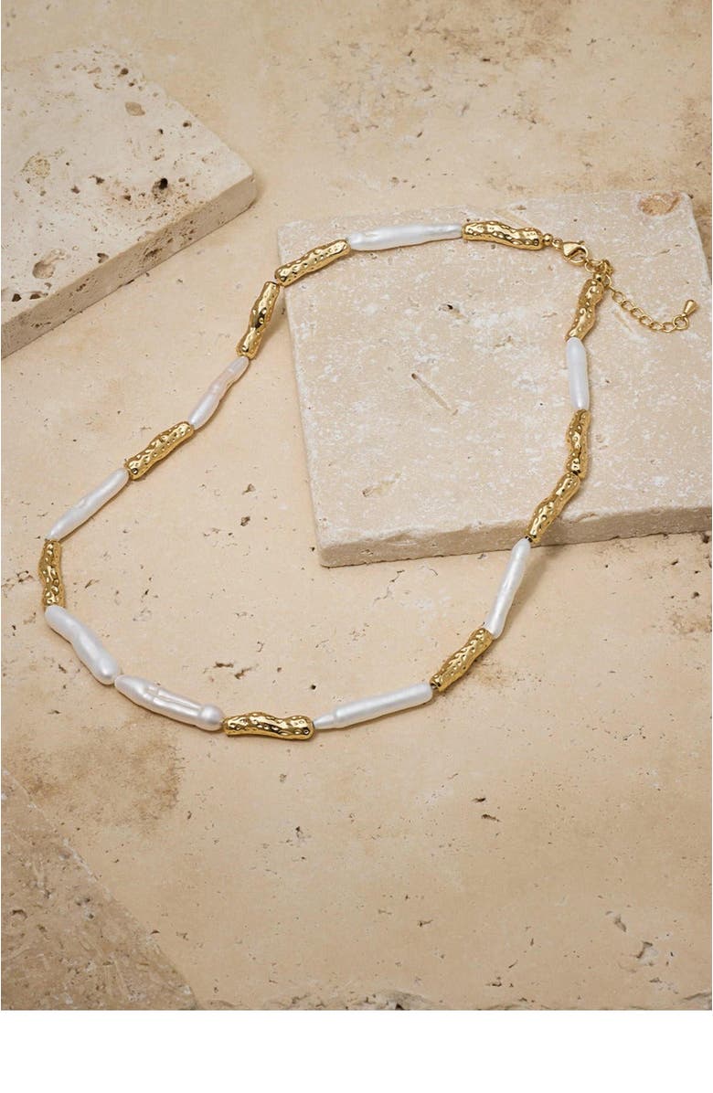 Untamed Petals Miley Baroque Pearl Necklace, Alternate, color, Ivory