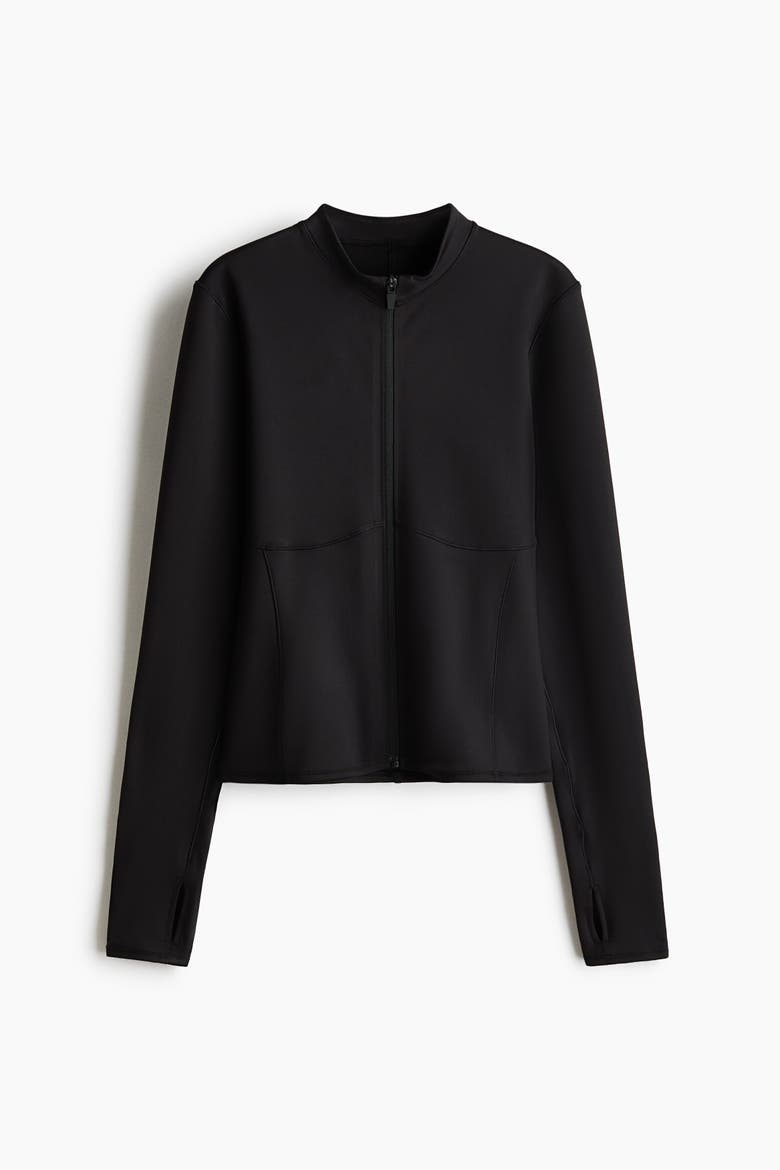 Warming Zip-through Sports Jacket With Drymove, Alternate, color, Black