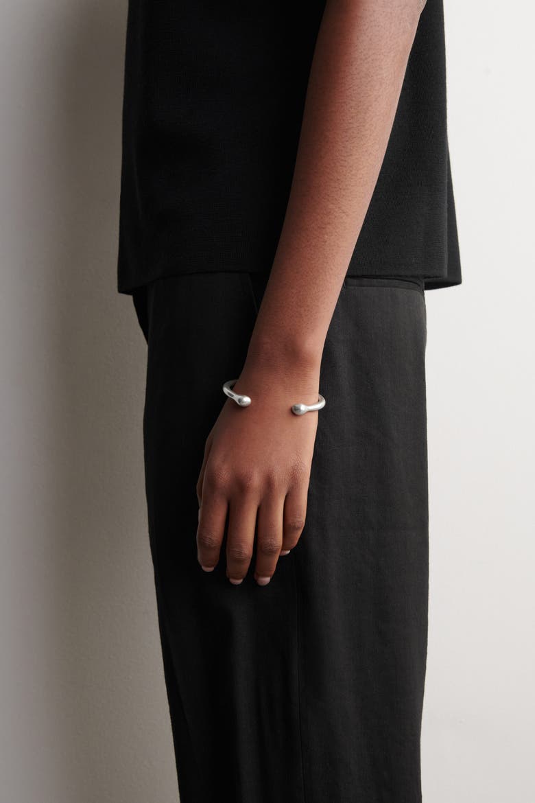 Teardrop Cuff, Alternate, color, SILVER