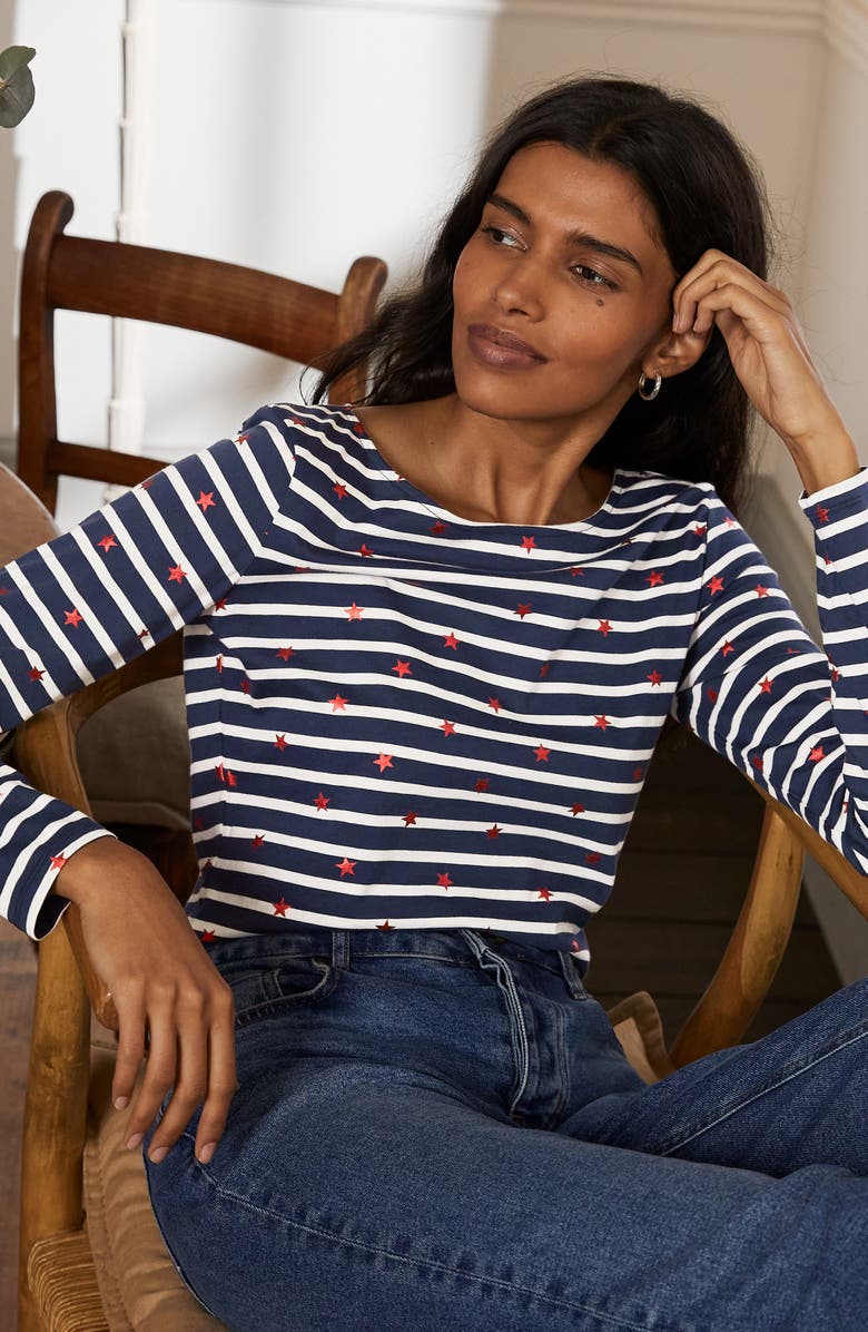 Boden Long Sleeve Breton Top, Alternate, color,