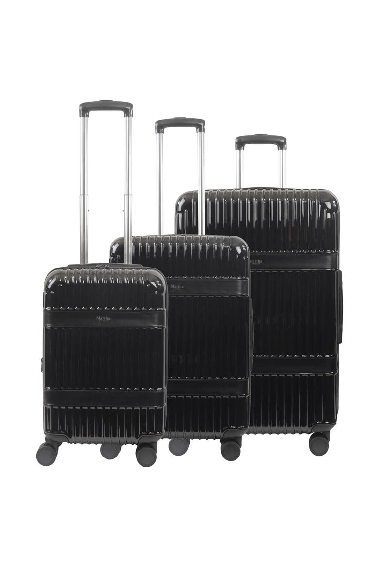 The Bedford 3-Piece Hardcase Luggage Set, Alternate, color, BLACK