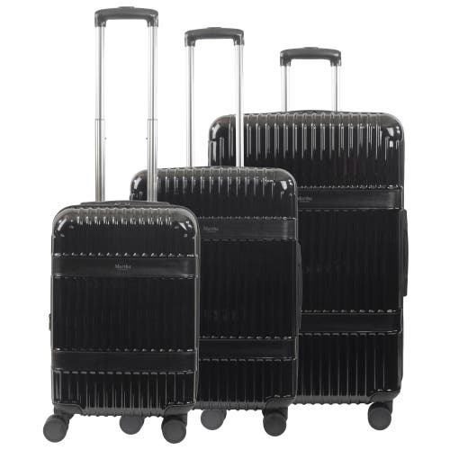 Martha Stewart The Bedford 3-piece Hardcase Luggage Set In Black