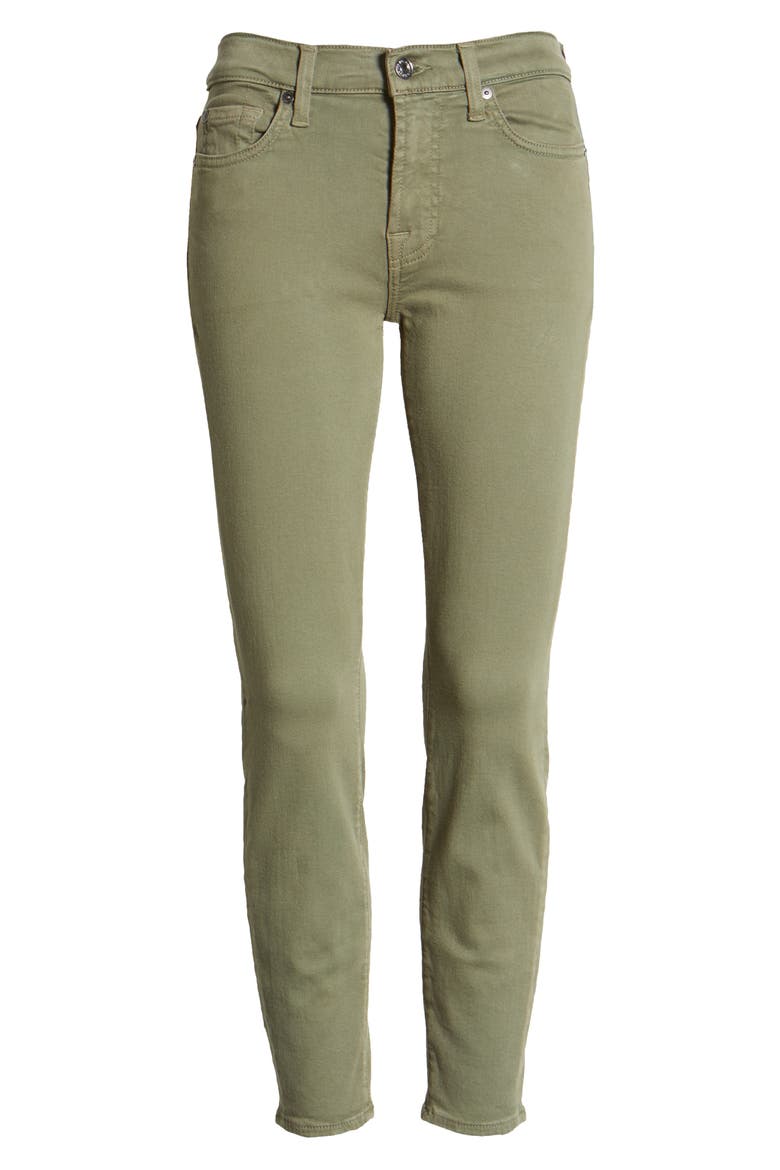 7 For All Mankind® Ankle Skinny Jeans, Alternate, color, AGAVE