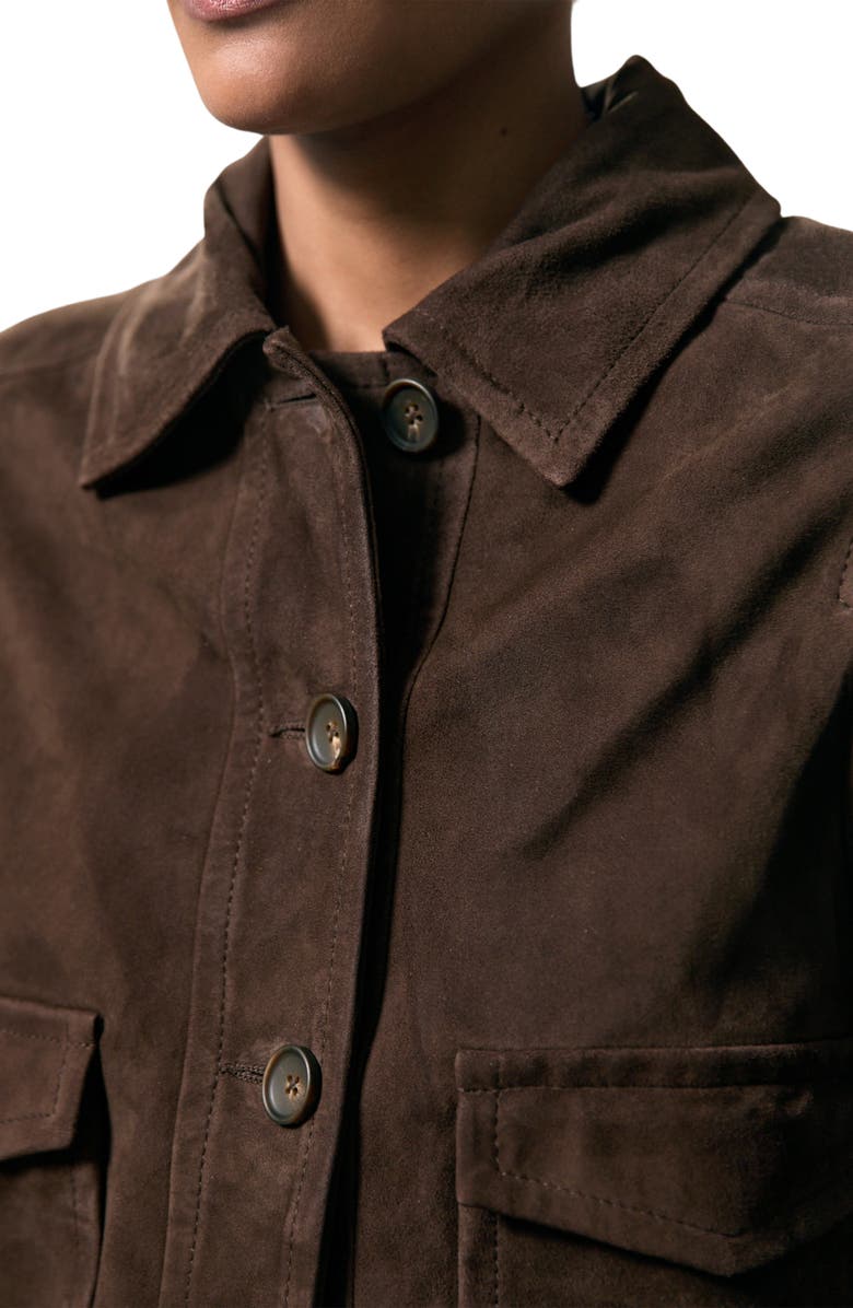 Reiss Hanson Suede Jacket, Alternate, color, Chocolate Brown