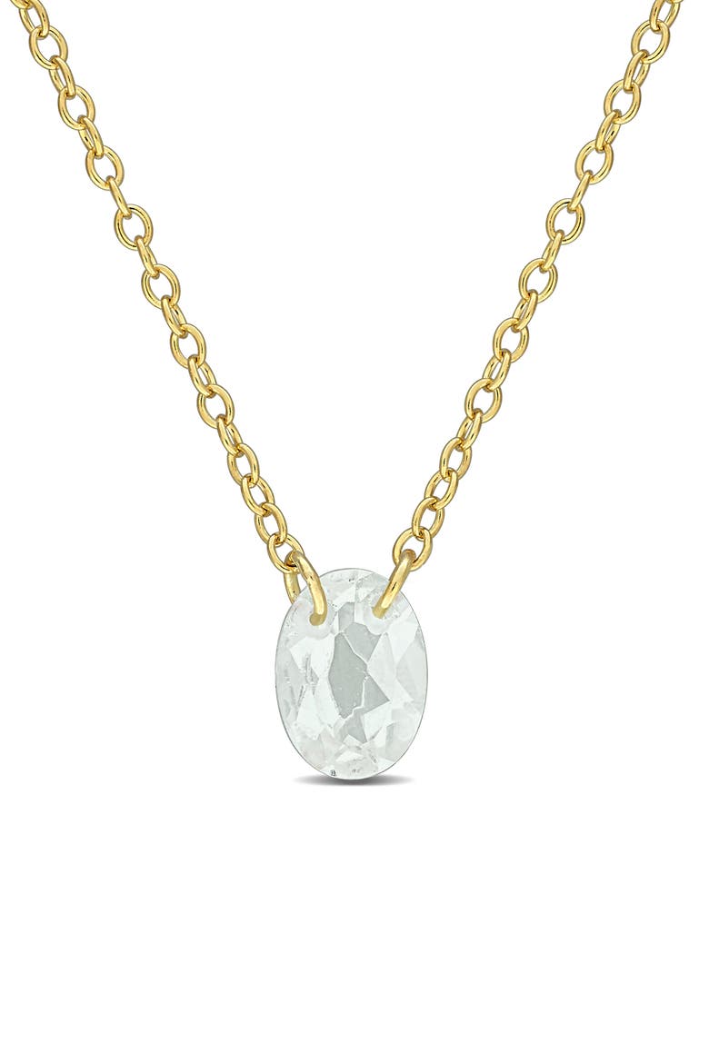 Oval Green Quartz Pendant Necklace, Main, color, GREEN