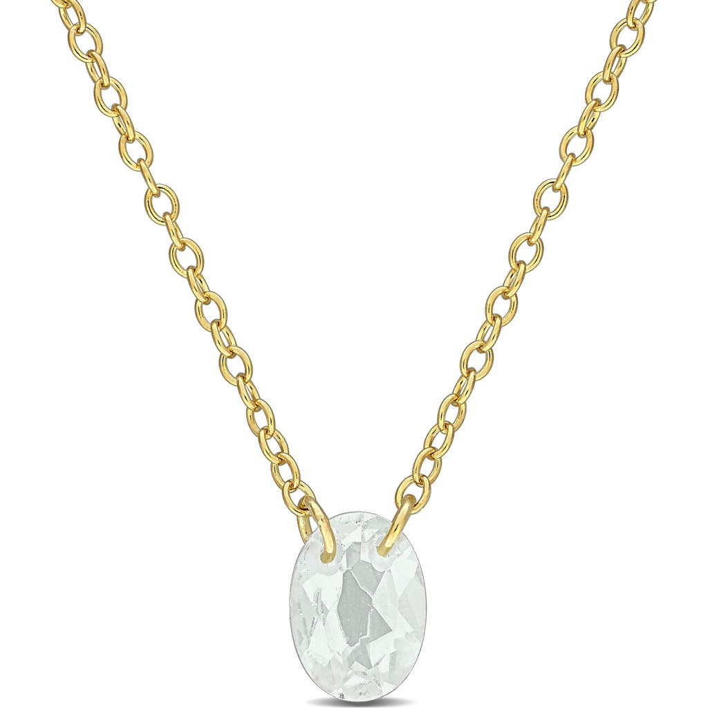 DELMAR Oval Green Quartz Pendant Necklace at Nordstrom Rack
