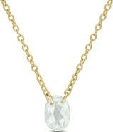 DELMAR Oval Green Quartz Pendant Necklace