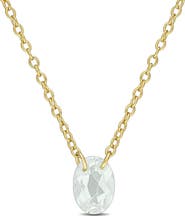 DELMAR Oval Green Quartz Pendant Necklace