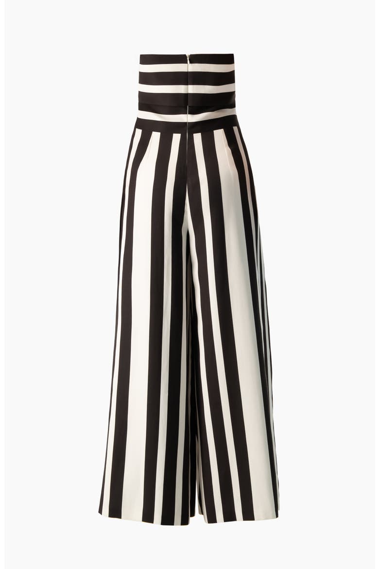 High-Contrast Stripe Strapless Formal Maxi Gown, Alternate, color, Black