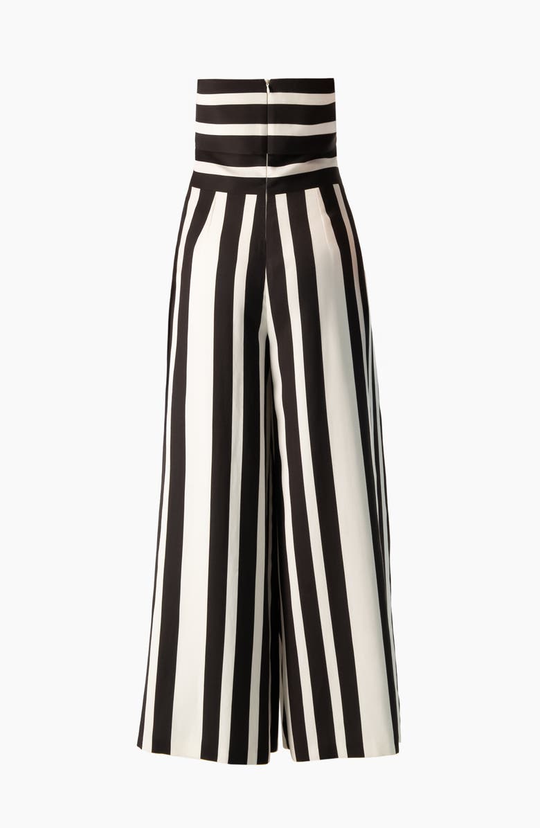 IVONNE High-Contrast Stripe Strapless Formal Maxi Gown, Alternate, color, Black