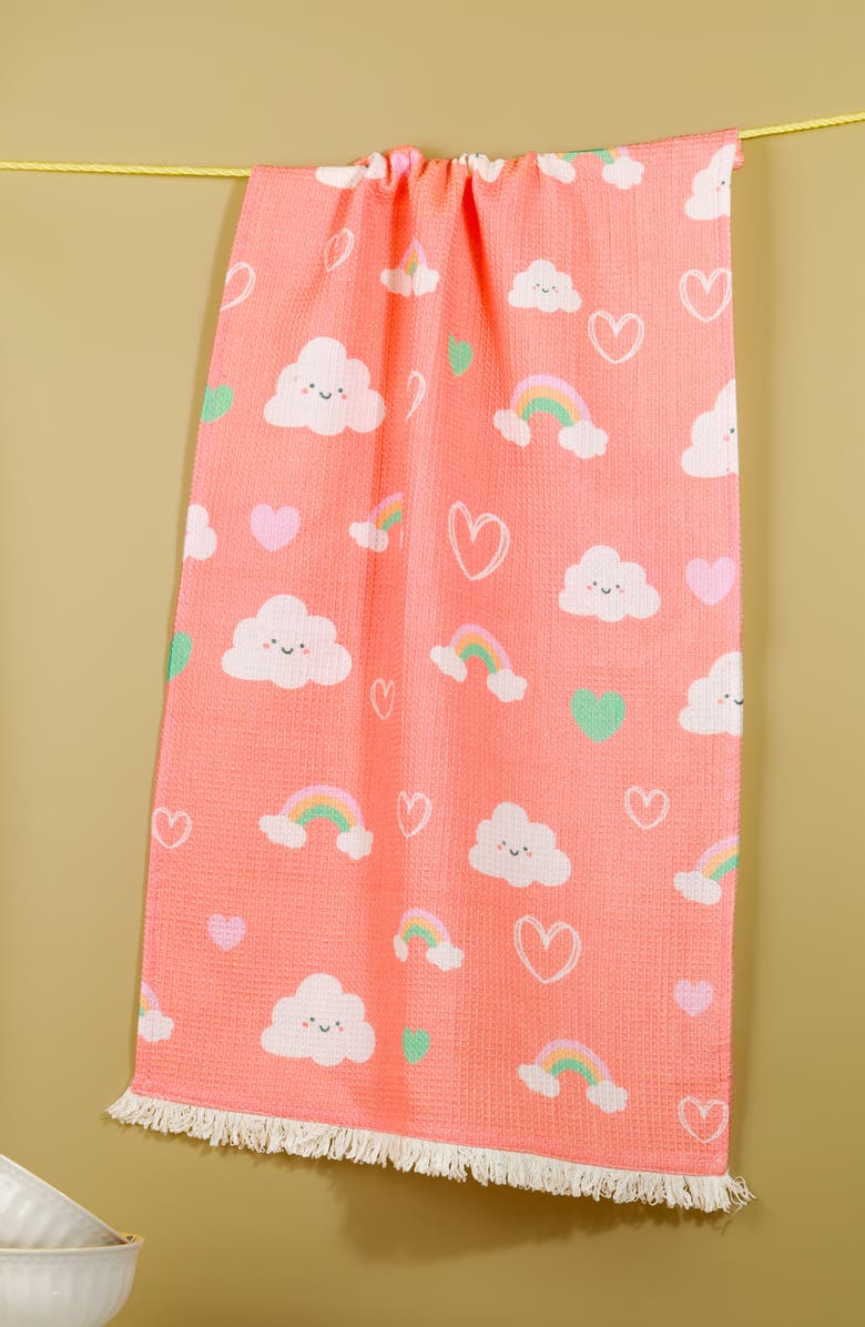 Tiramisu Believe in Miracles Set of 3 Kitchen Towels, Alternate, color, Pink/ Blue