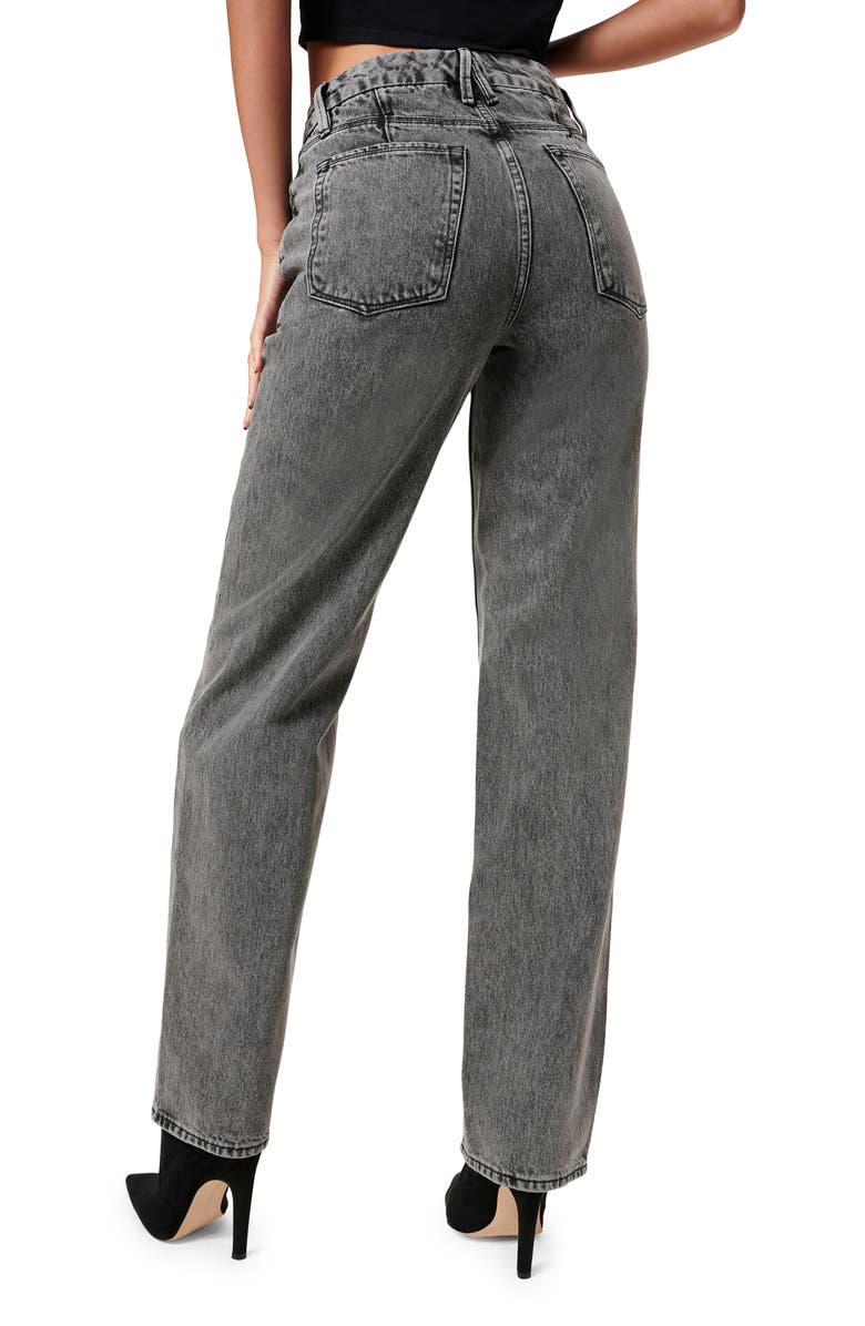 Good American Good Icon Loose Fit Straight Leg Jeans, Alternate, color, Black239