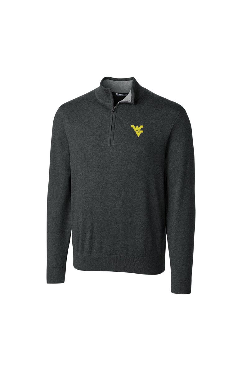 Cutter & Buck Men's Cutter & Buck Heather Charcoal West Virginia Mountaineers Big & Tall Lakemont Half-Zip Jacket, Main, color, 