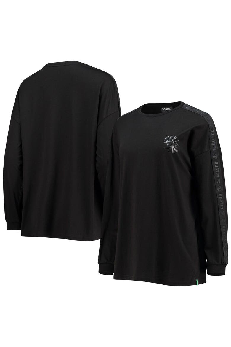 Women's The Wild Collective Black Austin FC Tri-Blend Long Sleeve T-Shirt, Main, color, Black