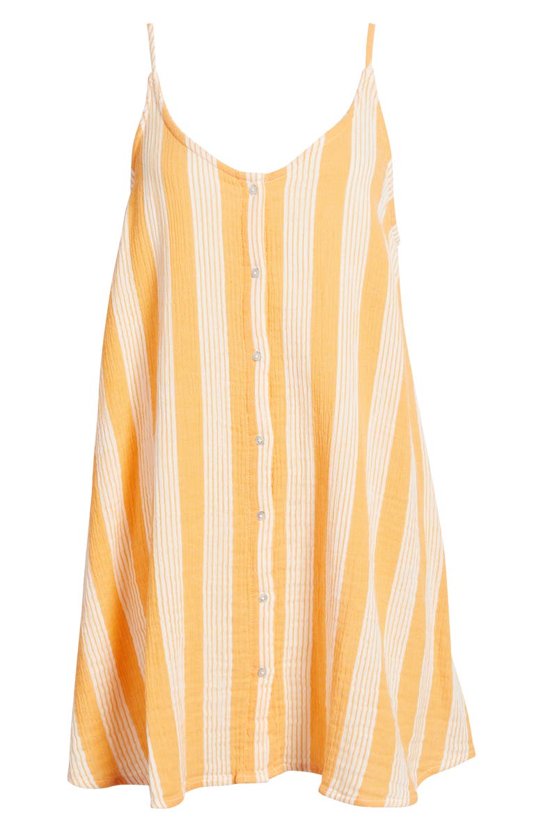 Rip Curl Surf Stripe Cotton Gauze Cover-Up Dress, Alternate, color, Mango