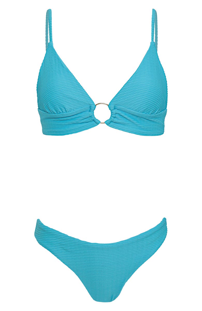 Maaji Aqua Dream Shine Reversible Bikini Top, Alternate, color, Aquamarine