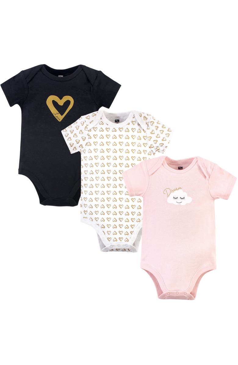 Hudson Baby Three-Piece Set of Cotton Bodysuits, Main, color, Dream Love