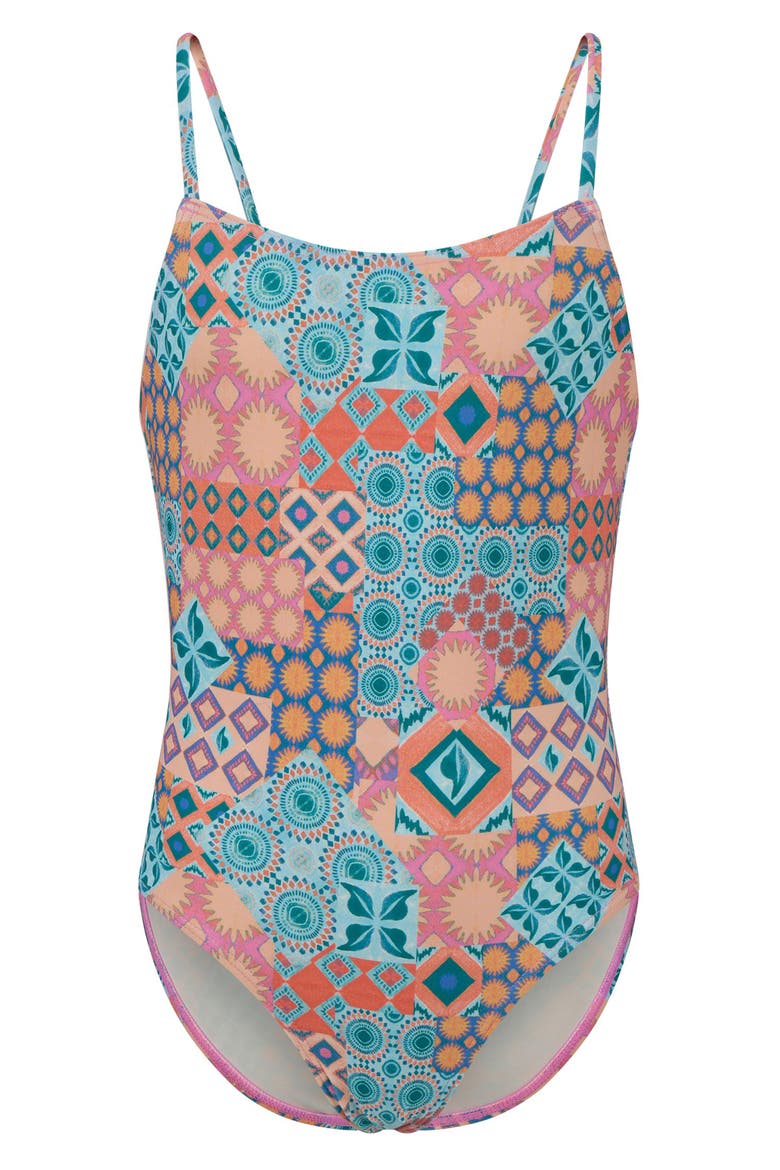 Kids' Mystic Moon One-Piece Swimsuit, Main, color, CYCLAMEN