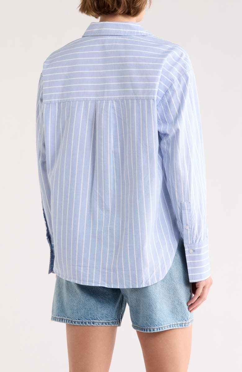 beachlunchlounge Everly Stripe Cotton Button-Up Shirt, Alternate, color, Fresh Air