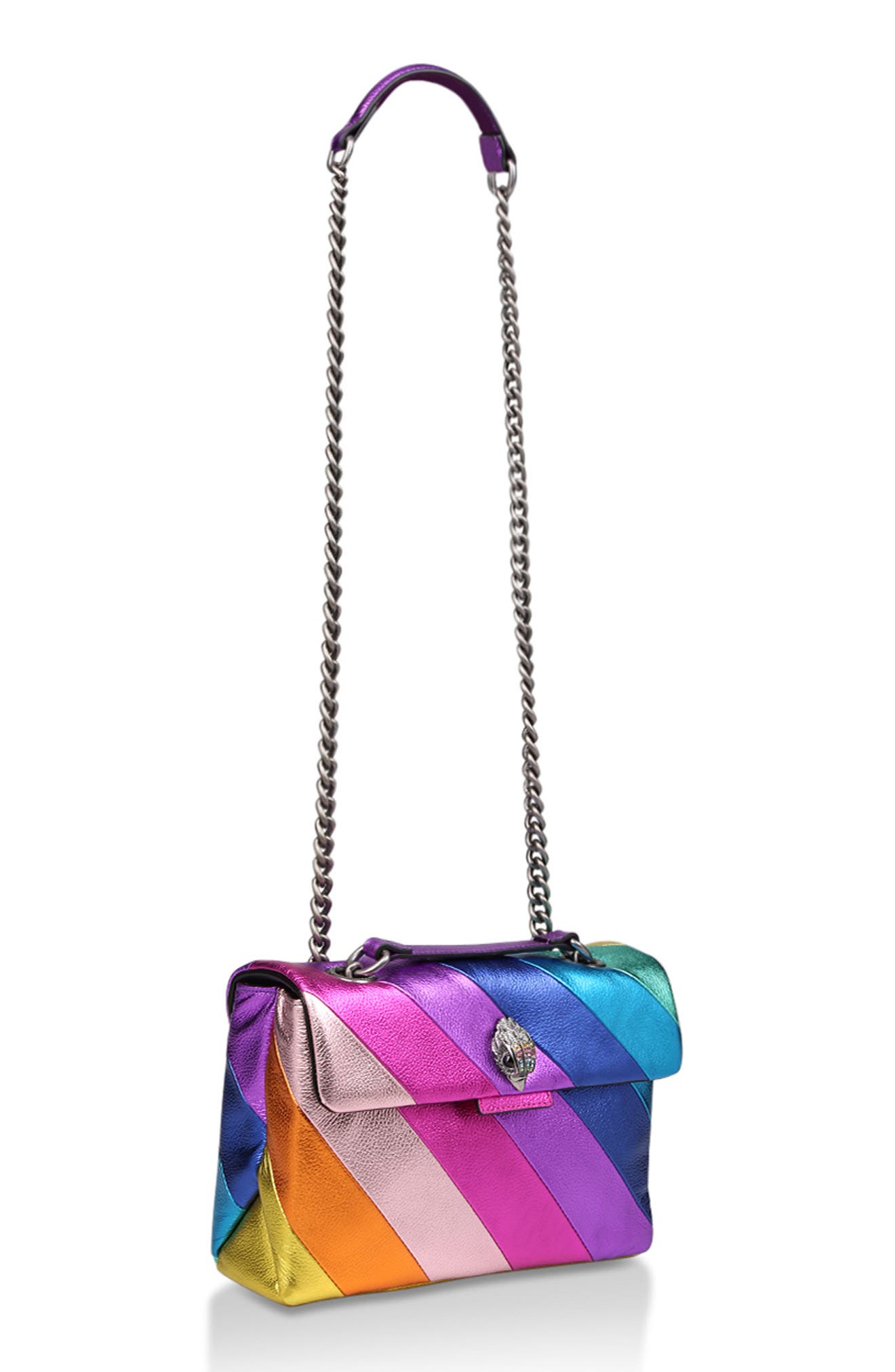 Kurt Geiger London Large Kensington Leather Crossbody Bag, Alternate, color, Purple Multi