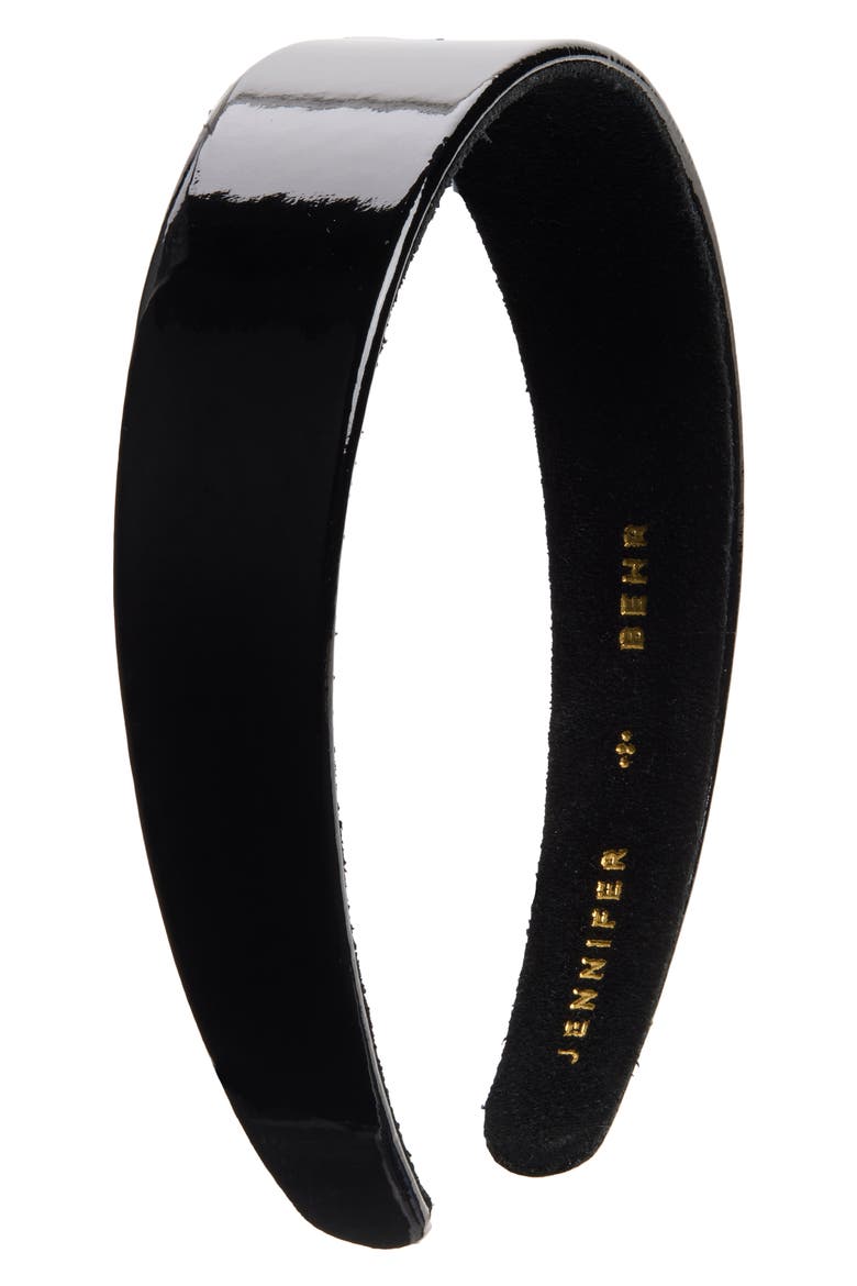 Patent Leather Headband, Main, color, BLACK
