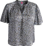 Vince Camuto Floral Tie Neck Top