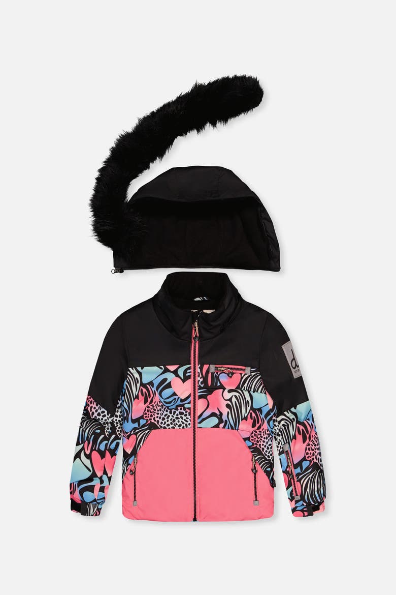Play Zebra Jacket & Reinforced Pants Two Piece Snowsuit, Alternate, color, Black Zebra Print