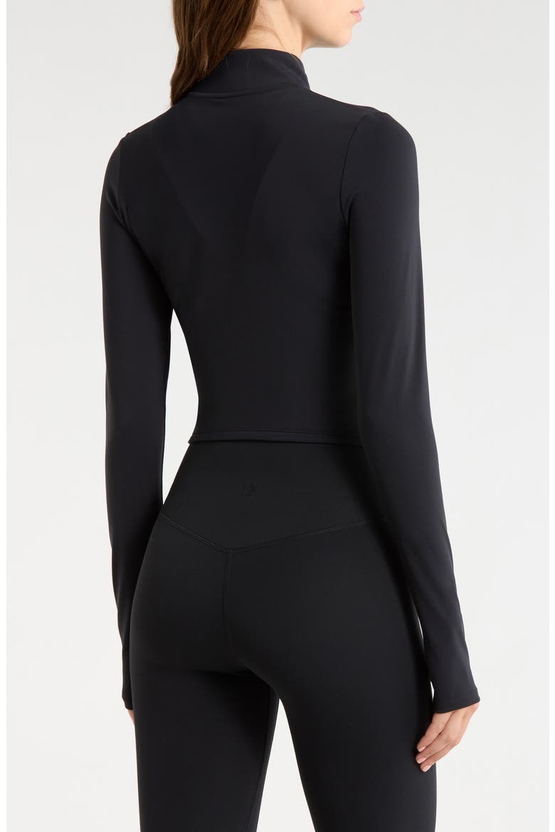 Sculpt Corset Seamed Crop Zip-Up Jacket, Alternate, color, BLACK