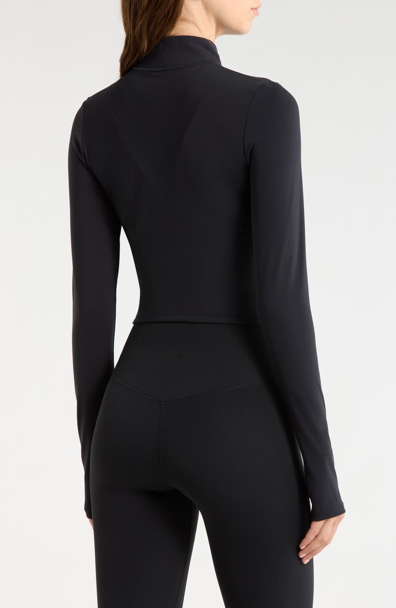 MPG Sculpt Corset Seamed Crop Zip-Up Jacket, Alternate, color, Black