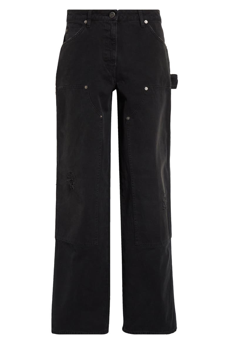 Journey Marley Distressed Carpenter Jeans, Alternate, color, BLACK