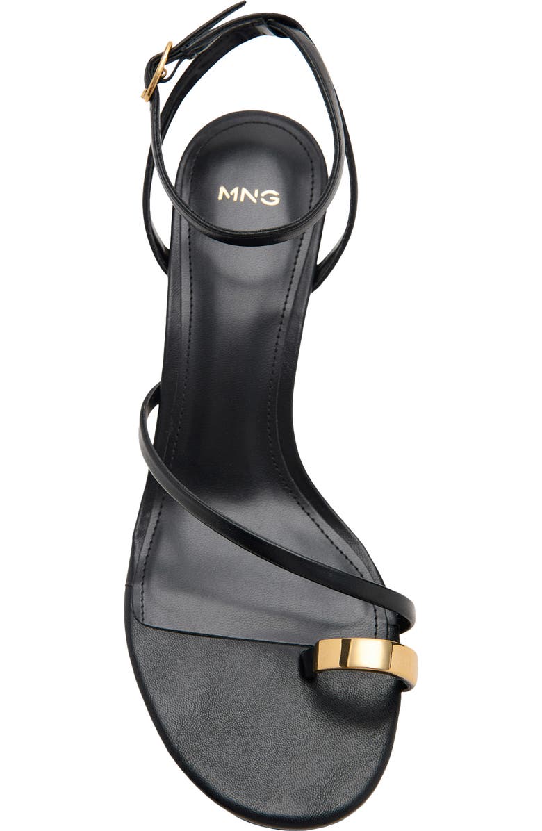 MANGO Niza Ankle Strap Sandal, Alternate, color, Black