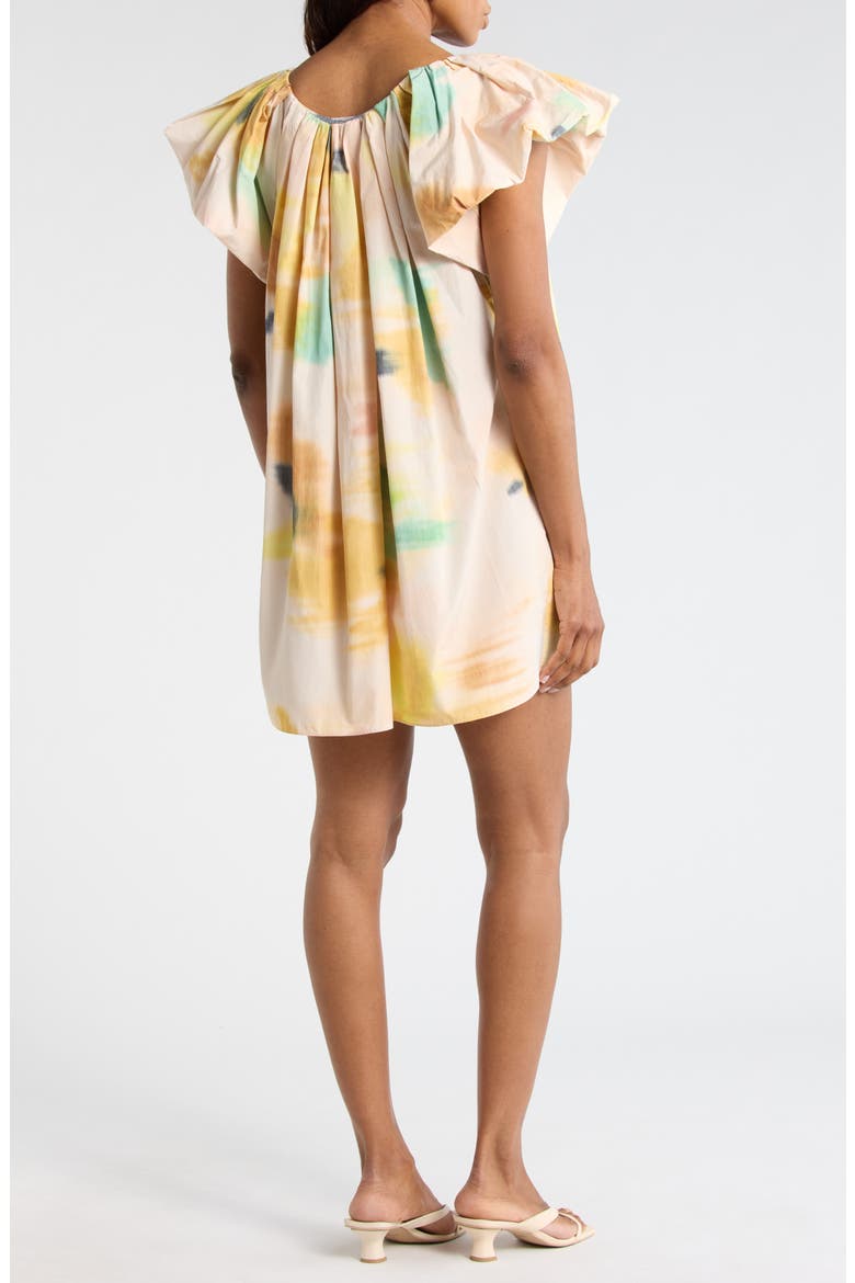 Abi Flutter Sleeve Minidress, Alternate, color, FLORAL MULTI