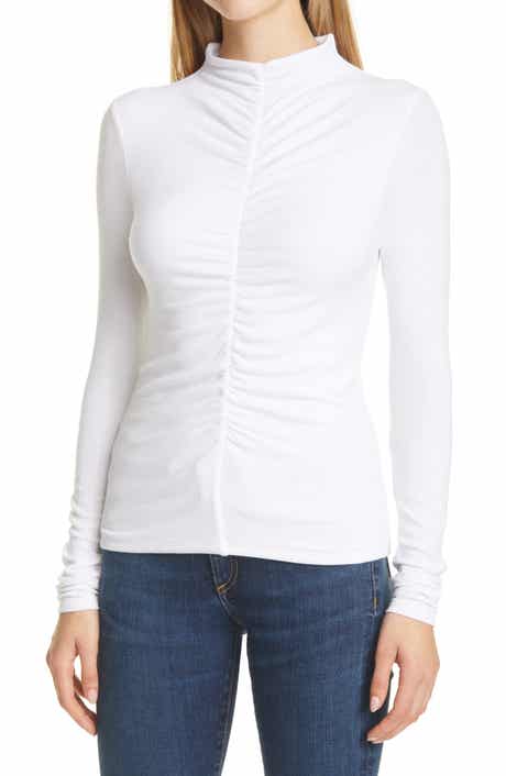 Theresa Ruched Mock Neck Top