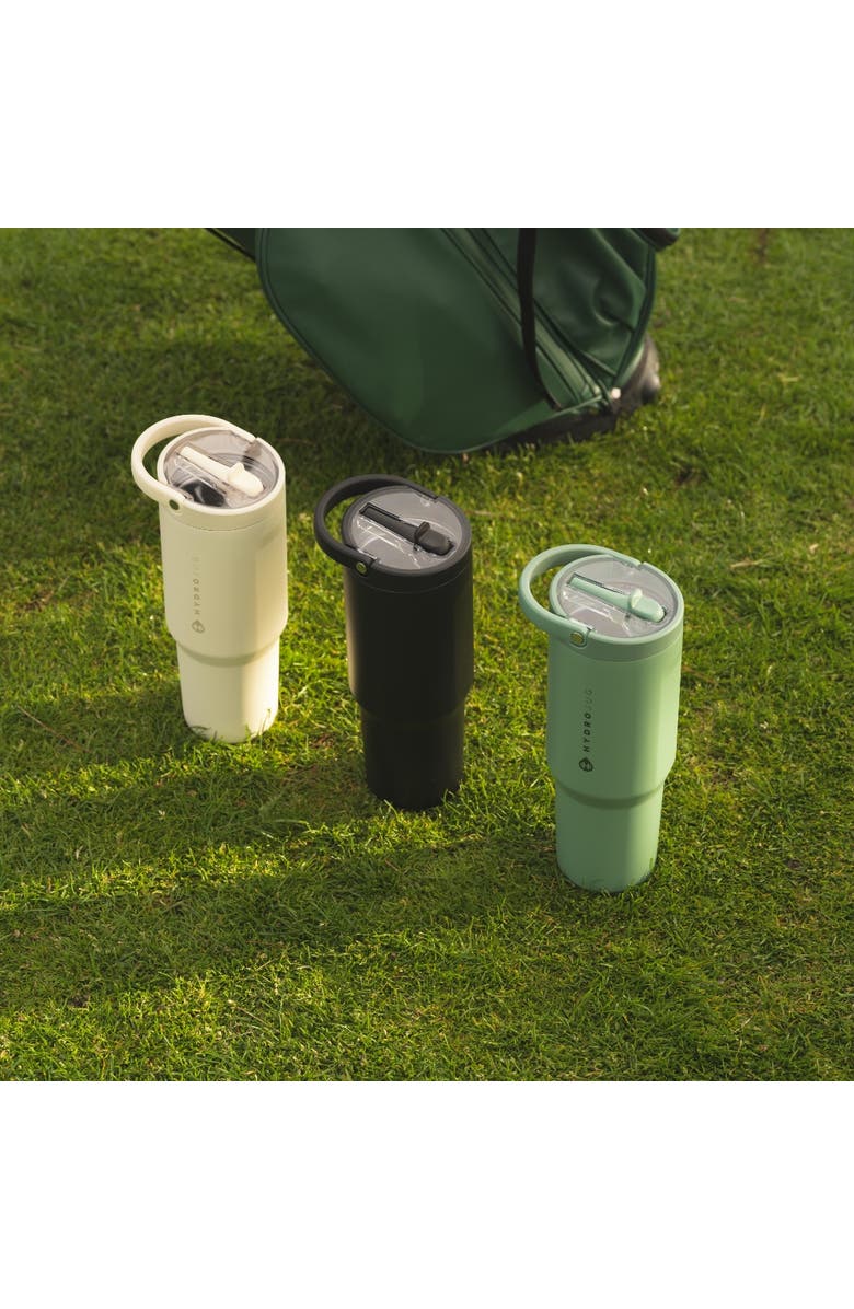 HydroJug Sport Insulated Stainless Steel Water Bottle with Flip Straw and Swivel Handle for Gym & Outdoors, Alternate, color, Black