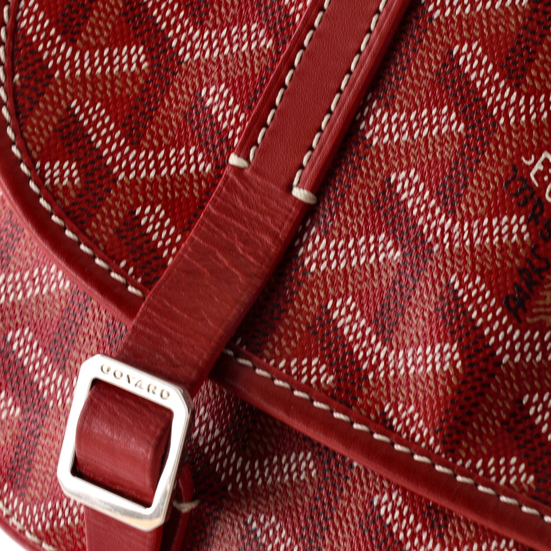 Pre-Owned Goyard Belvedere Messenger Bag Coated Canvas PM, Alternate, color, Red