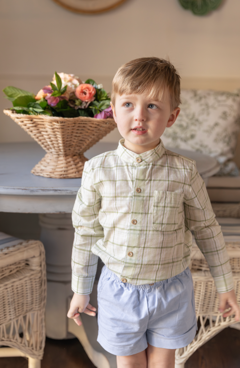 Little Paper Kids Arthur Long Sleeve Shirt, Alternate, color, Meadow Plaid