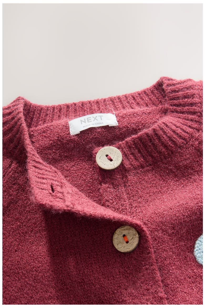 Kids' Dinosaur Embroidered Cardigan, Alternate, color, RED