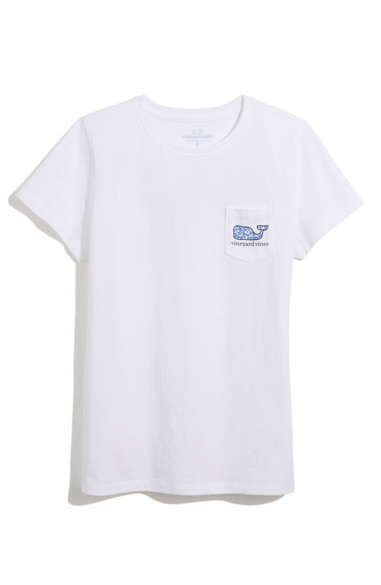 vineyard vines Mother's Day Floral Whale Cotton Graphic Pocket T-Shirt, Main, color, 