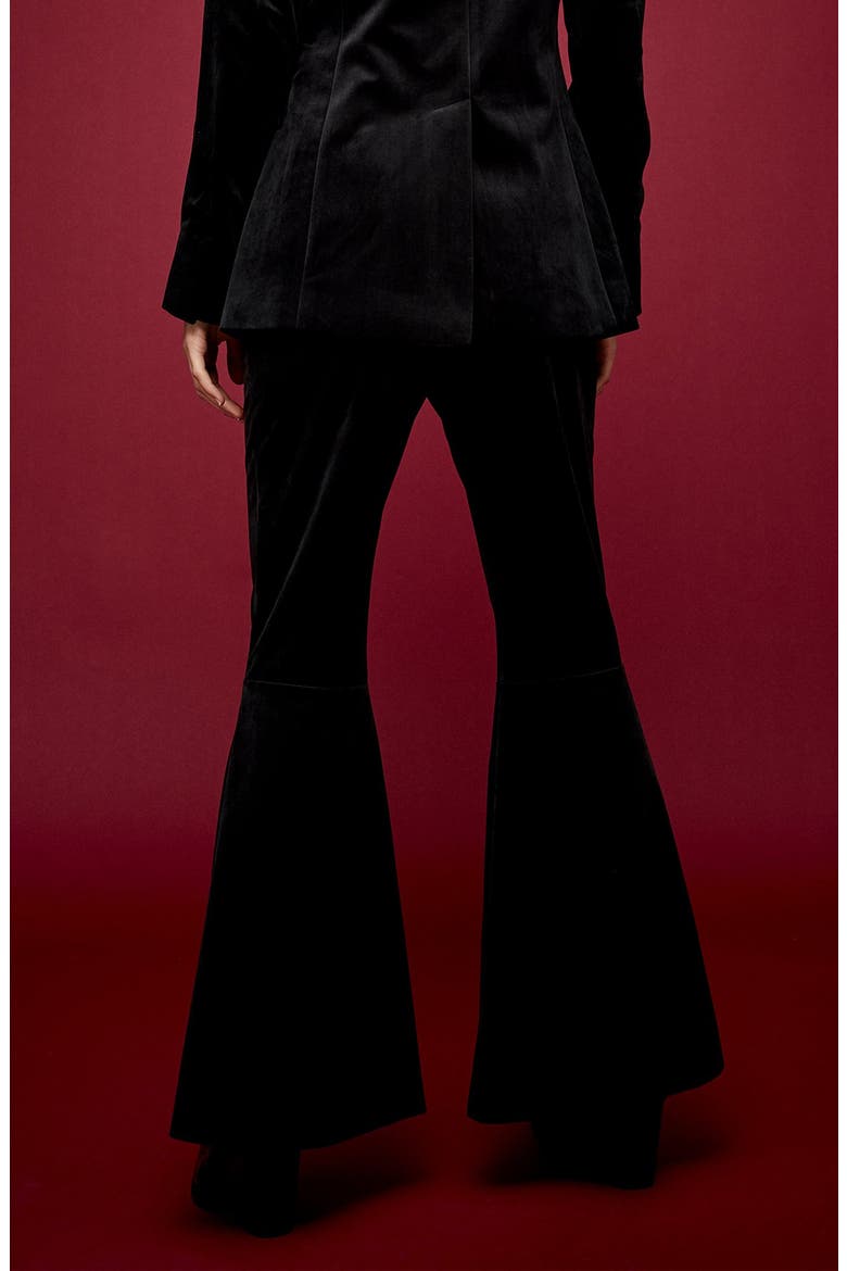 Flare Velvet Suit Pants, Alternate, color, BLACK