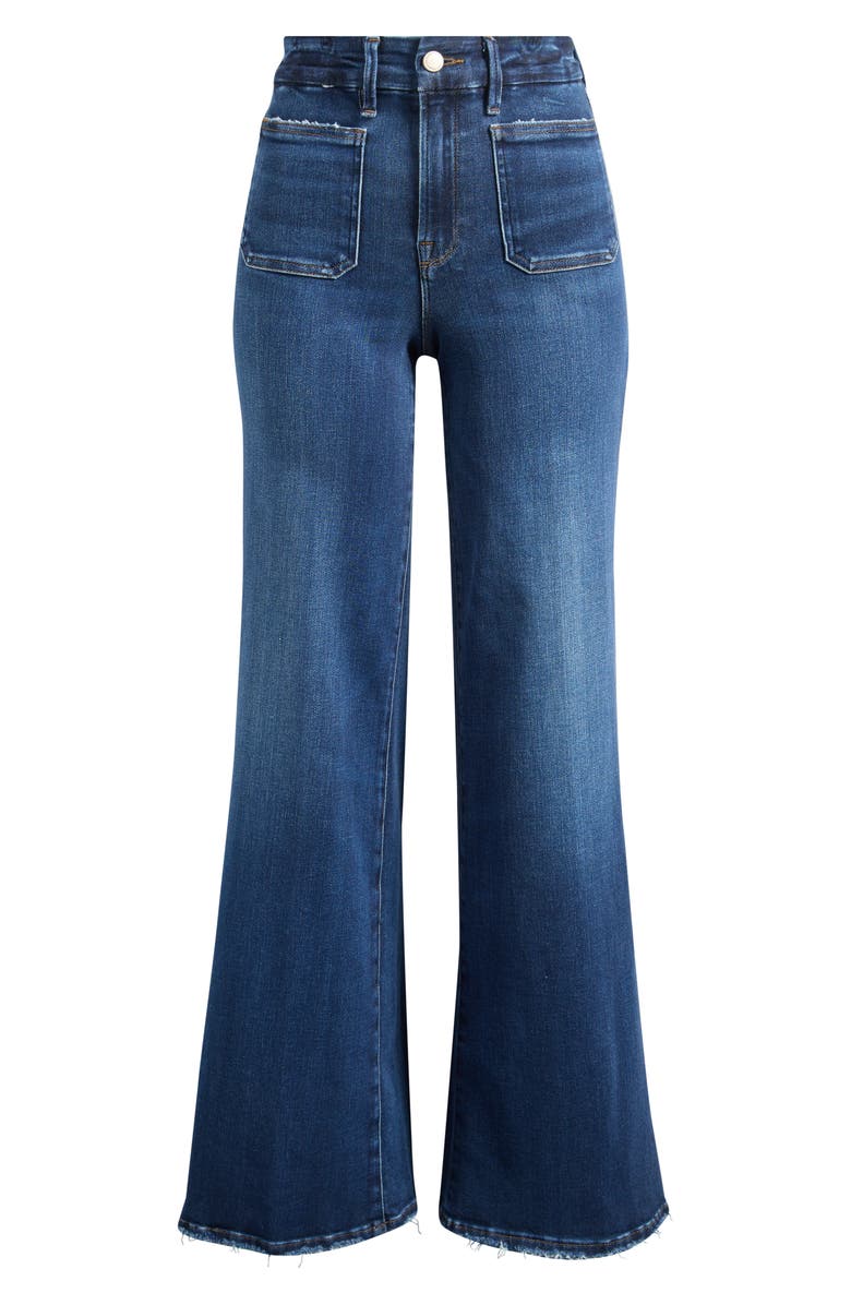 Good American Soft Tech Good Waist Palazzo Jeans, Alternate, color, Indigo511