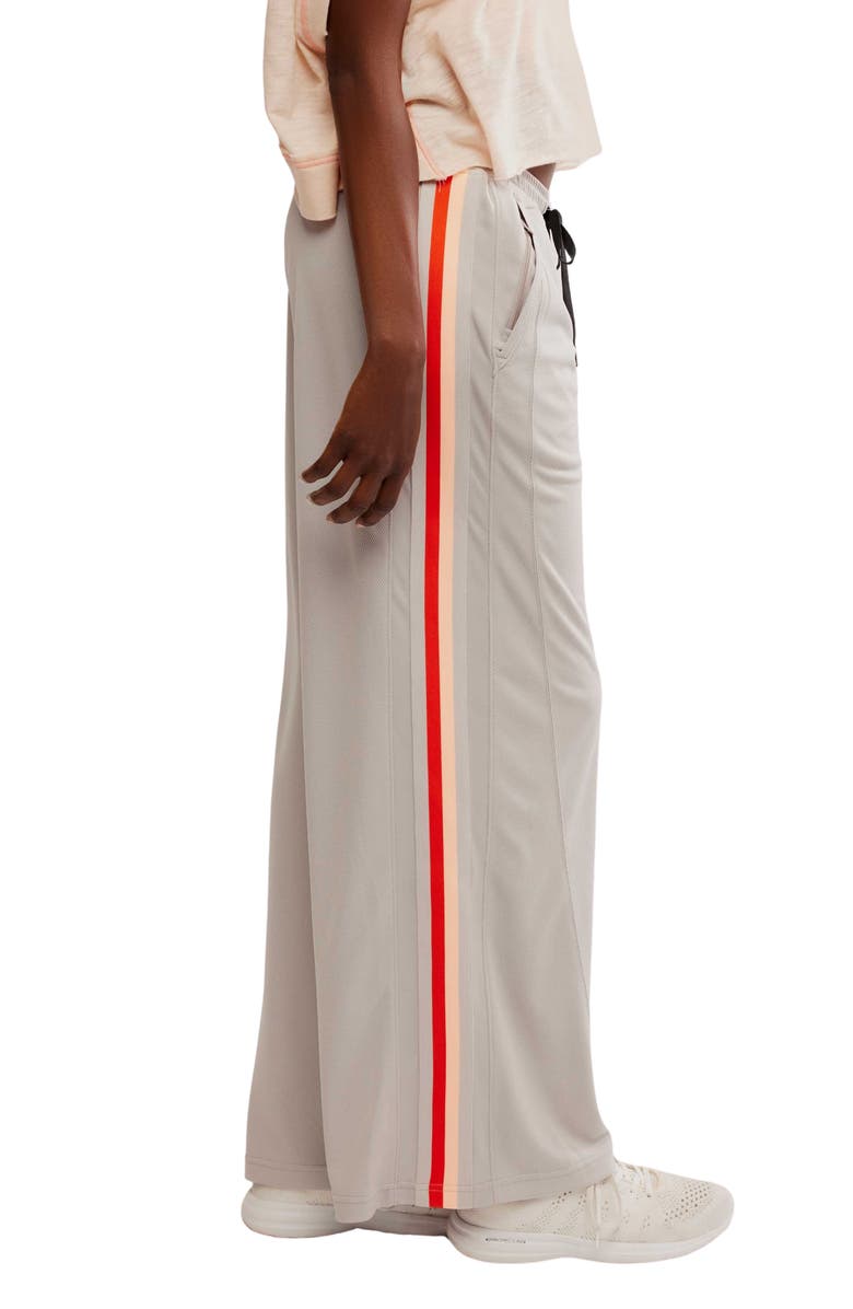 Free People One on One Side Stripe Mesh Drawstring Pants, Alternate, color, Goal Post Combo